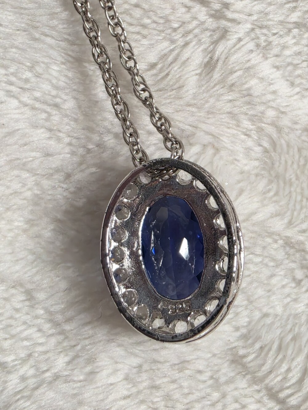Zales Tanzanite 925 Silver Pendant Necklace - Picture 5 of 7